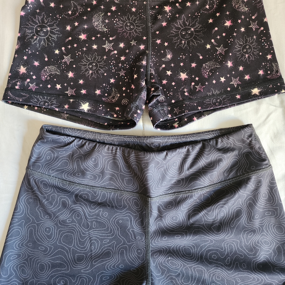 Celestial Black and Gray Women's Athletic Shorts